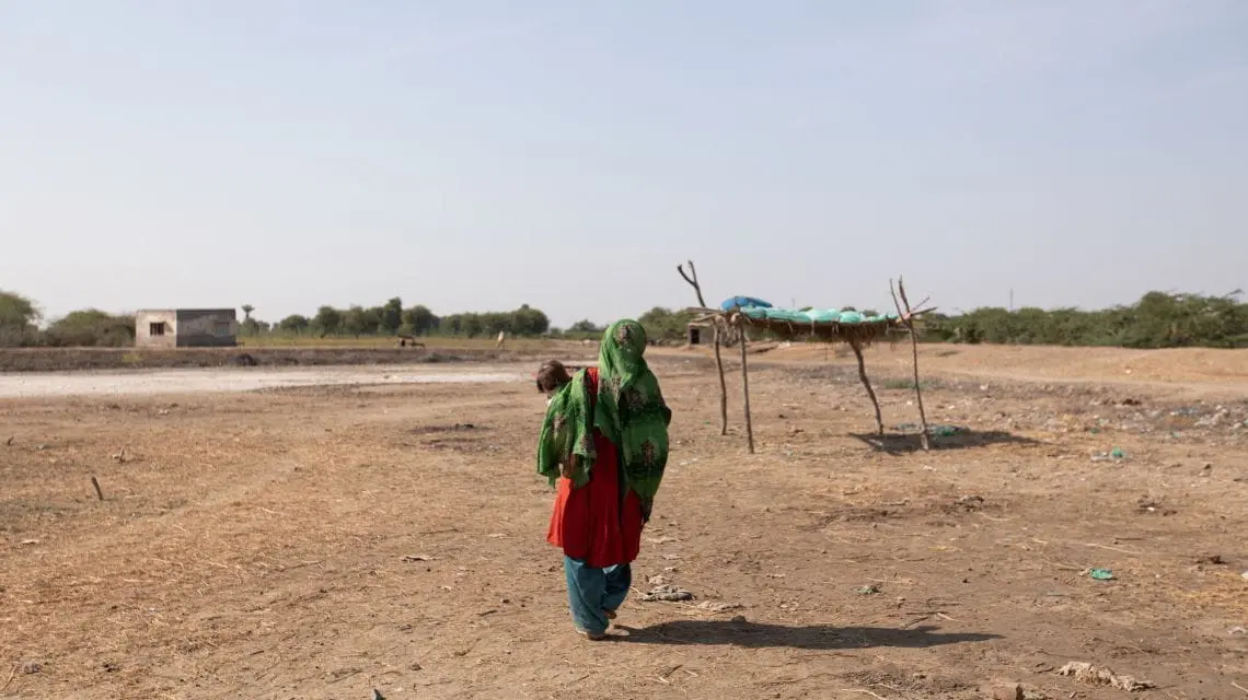 In Sindh province, Pakistan, frequent droughts have turned farmland to dust.