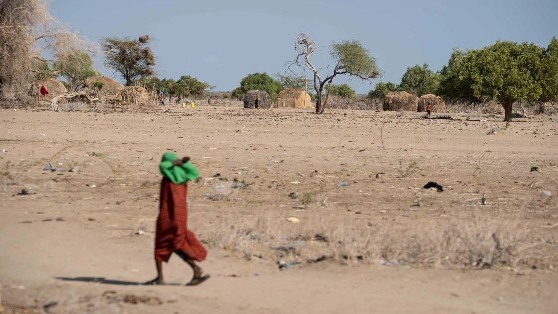 A child walks through Ruko village in Tana River County, Kenya. The county has faced back-to-back droughts for the last several years.