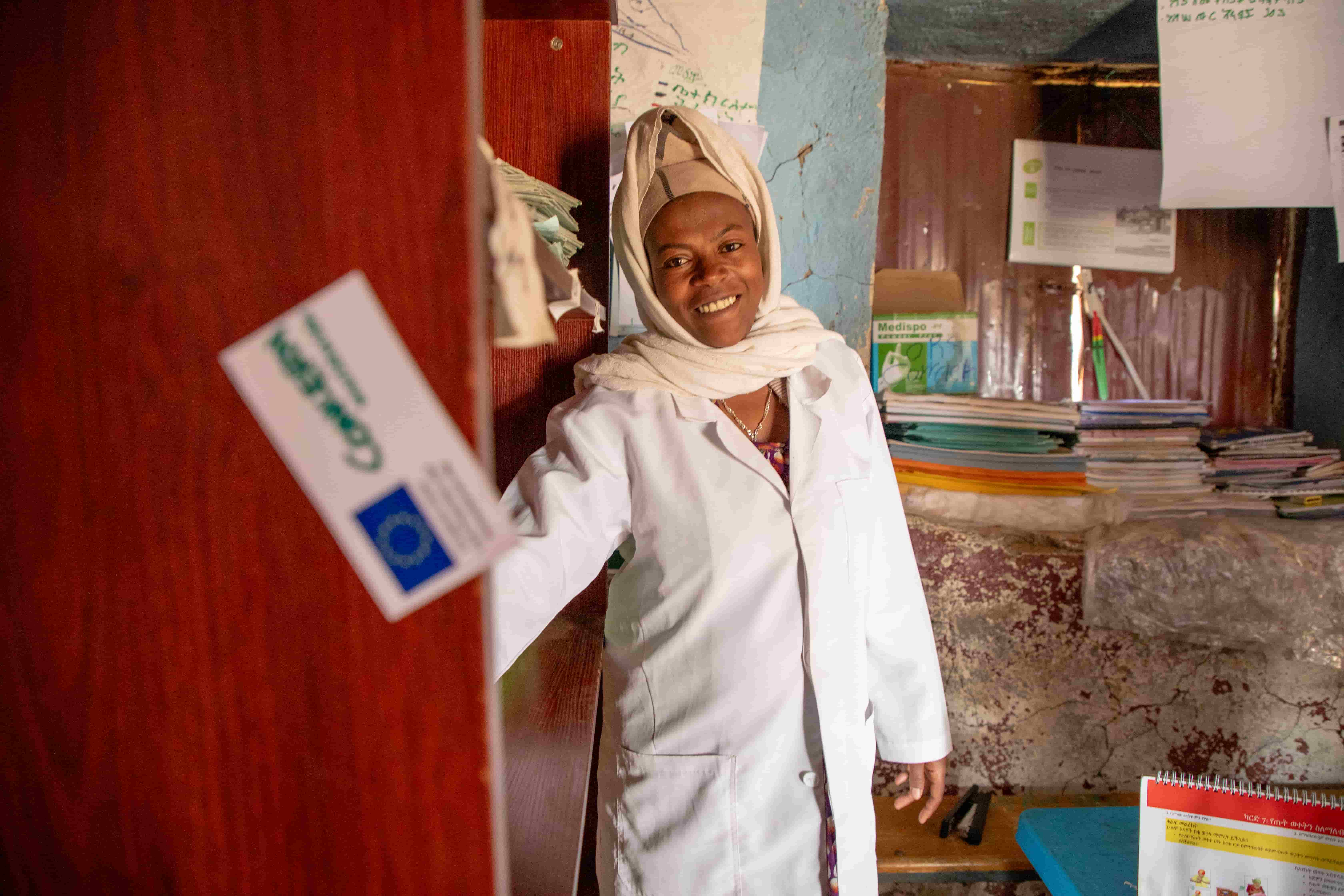 Taimy Belay is a health extension worker specialising in nutrition and healthcare initiatives for mothers and children at Liware Health Post in Beyeda, Amhara. Photo: Eugene Ikua/Concern Worldwide