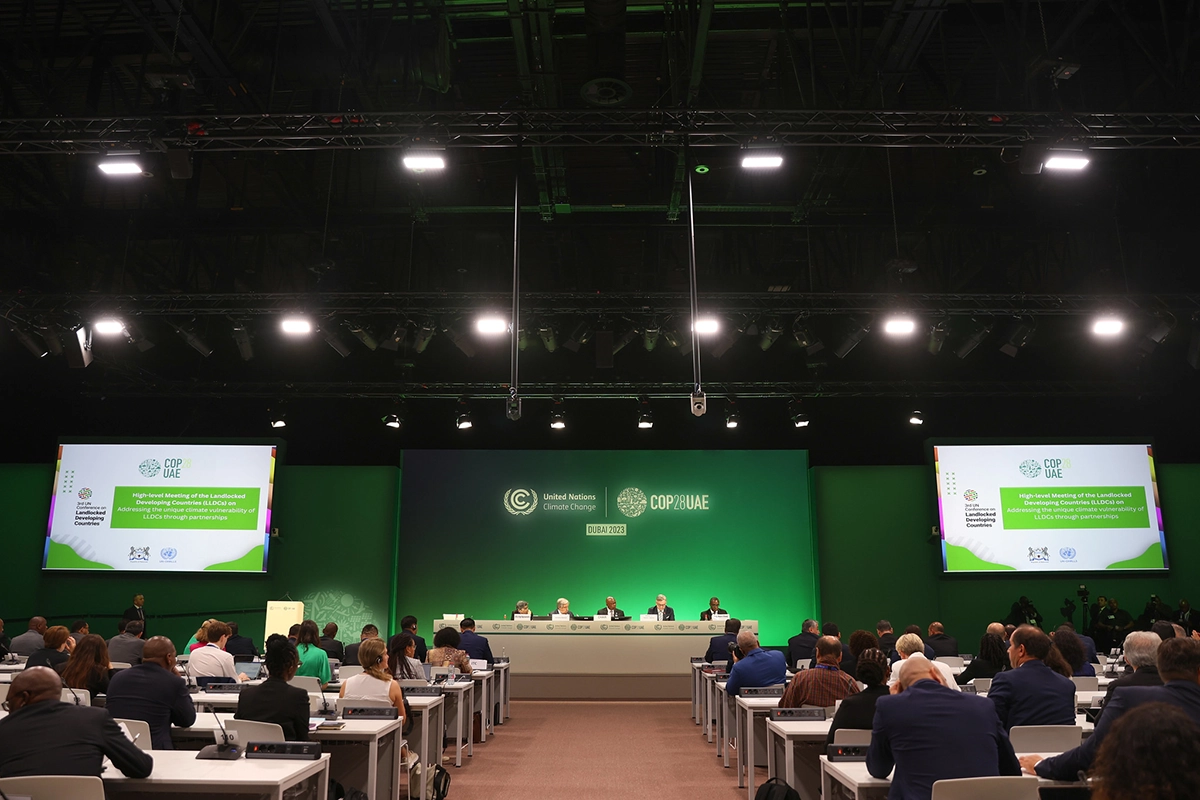 Delegates gather at COP28. (Photo: Kira Worth/UN Climate Change/Creative Commons)